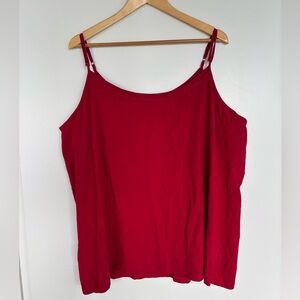 Women's Form Fitting Camisole Top, Red, Size 4X.